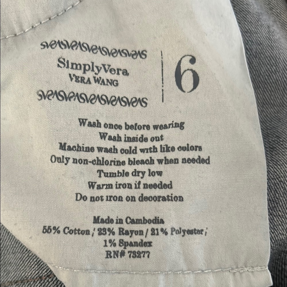 Simply Vera Vera Wang Women's Jeans - Gray